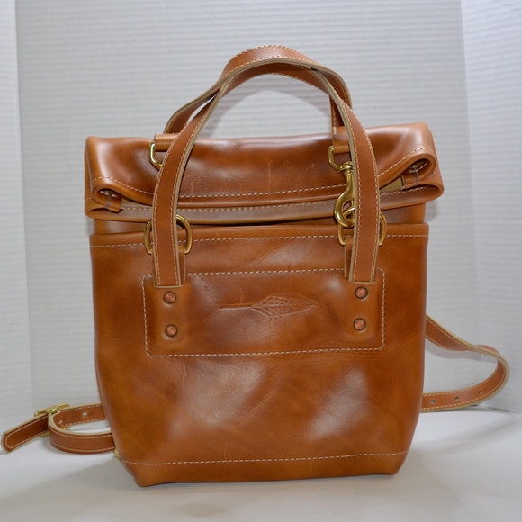 Iron Rivet Mini Backpack HONEY Leather Convertible Bag Hand Made in USA $350 - Picture 1 of 9